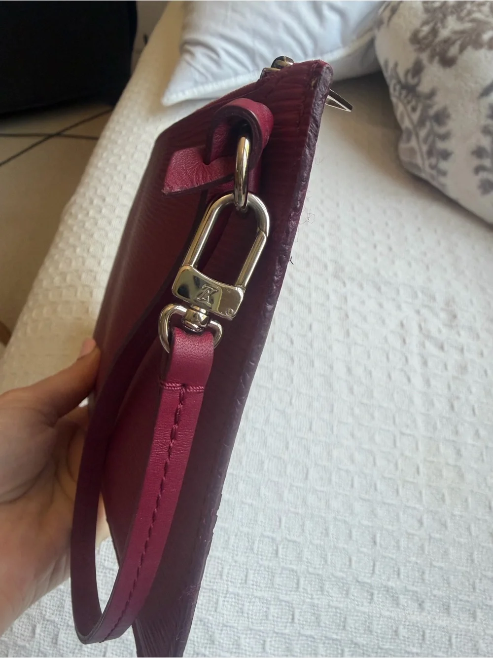 Louis Vuitton Fuschia Epi Leather Wristlet Pouch